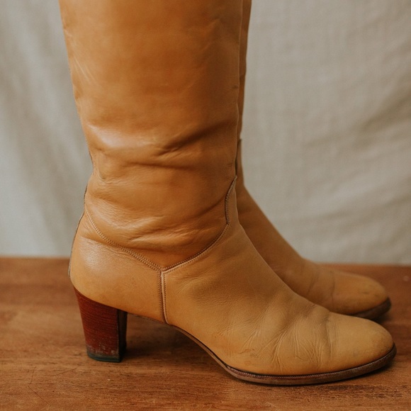 Knee High Camel Leather Boots Bally - Picture 4 of 10